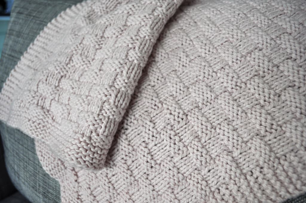 Beige crocheted blanket