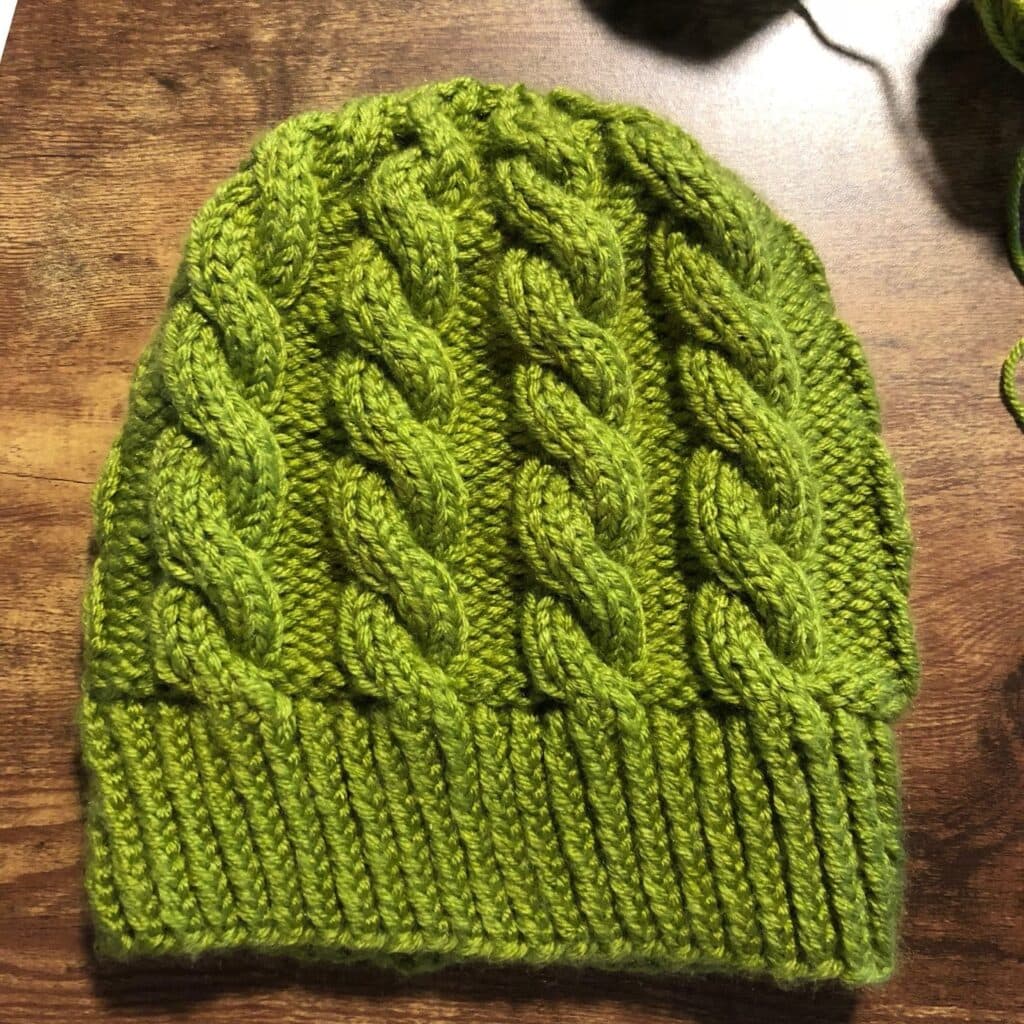 Green hat on the table